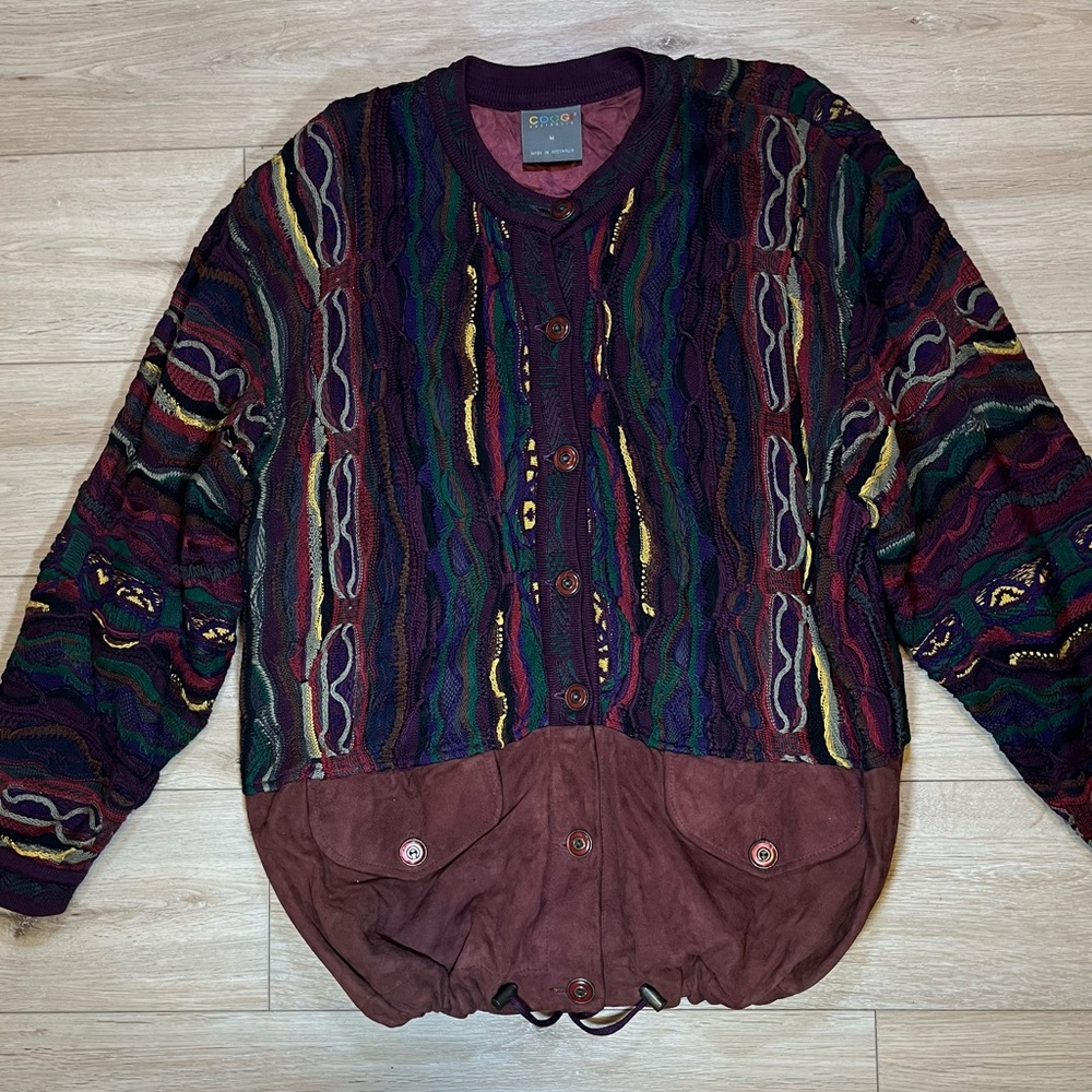 90’s Coogi 3D Sweater/Jacket, Suede
